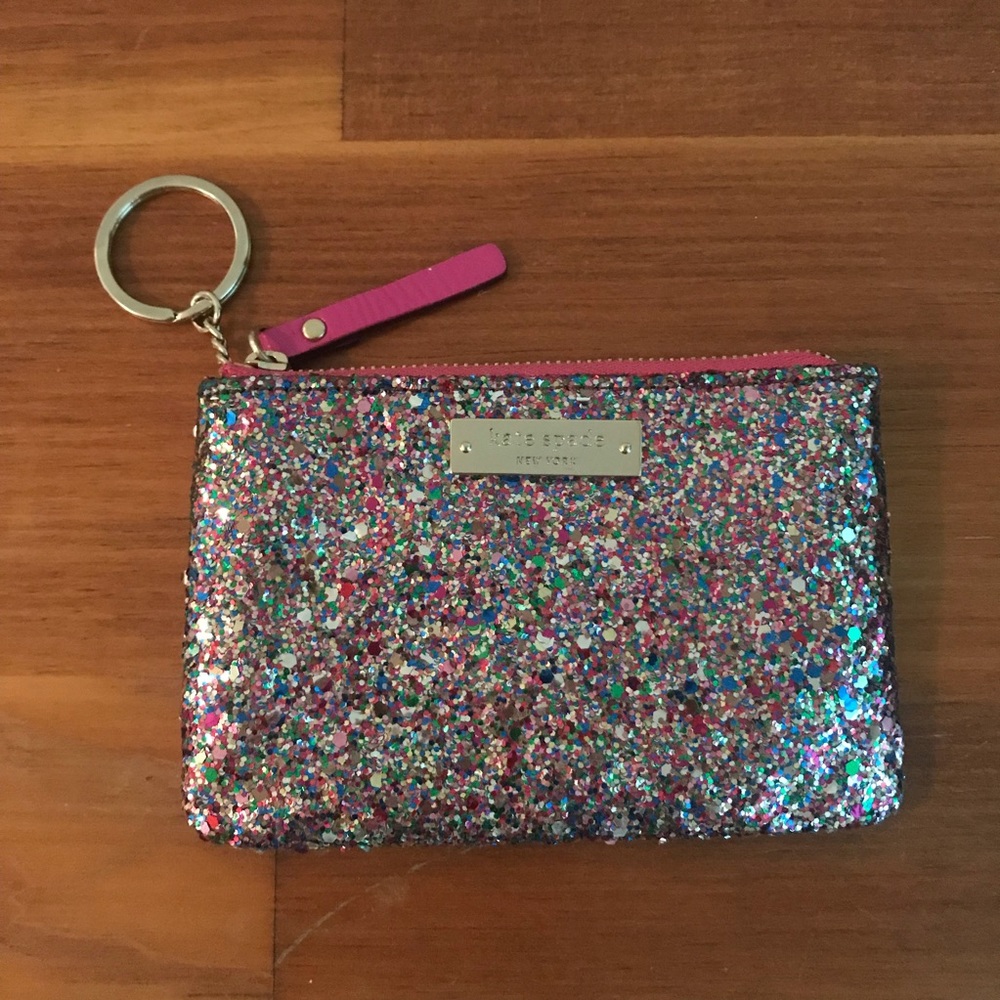 Kate Spade Rainbow Glitter Wallet Keychain